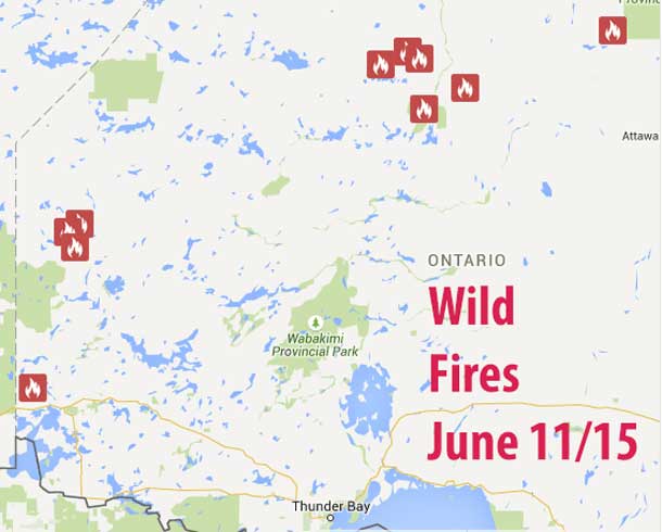 Wild Fires across Northern Ontario- June 11 2015