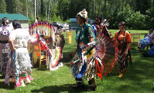 A traditional Pow Wow was held for Senior Wabun Youth aged from 13 to 18 during the Ninth Annual Wabun Youth Gathering held from July 13 to 24, in Elk Lake, Ontario. They are pictured here with their chaperones, traditional performers and factilitators. 