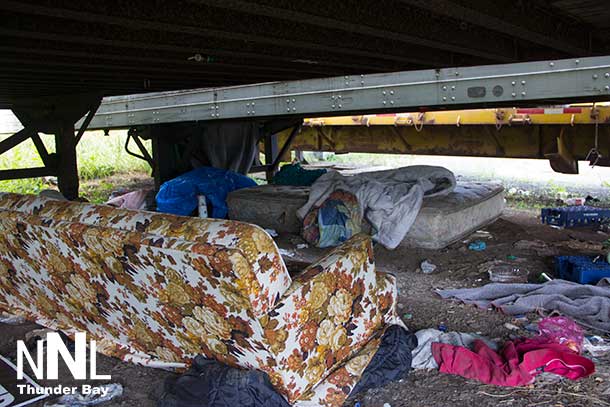 Across Thunder Bay there are "unofficial shelters" where people are camped out year round