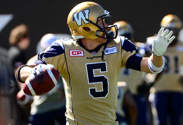 Winnipeg Blue Bombers QB Drew Willy is out for up to eight weeks