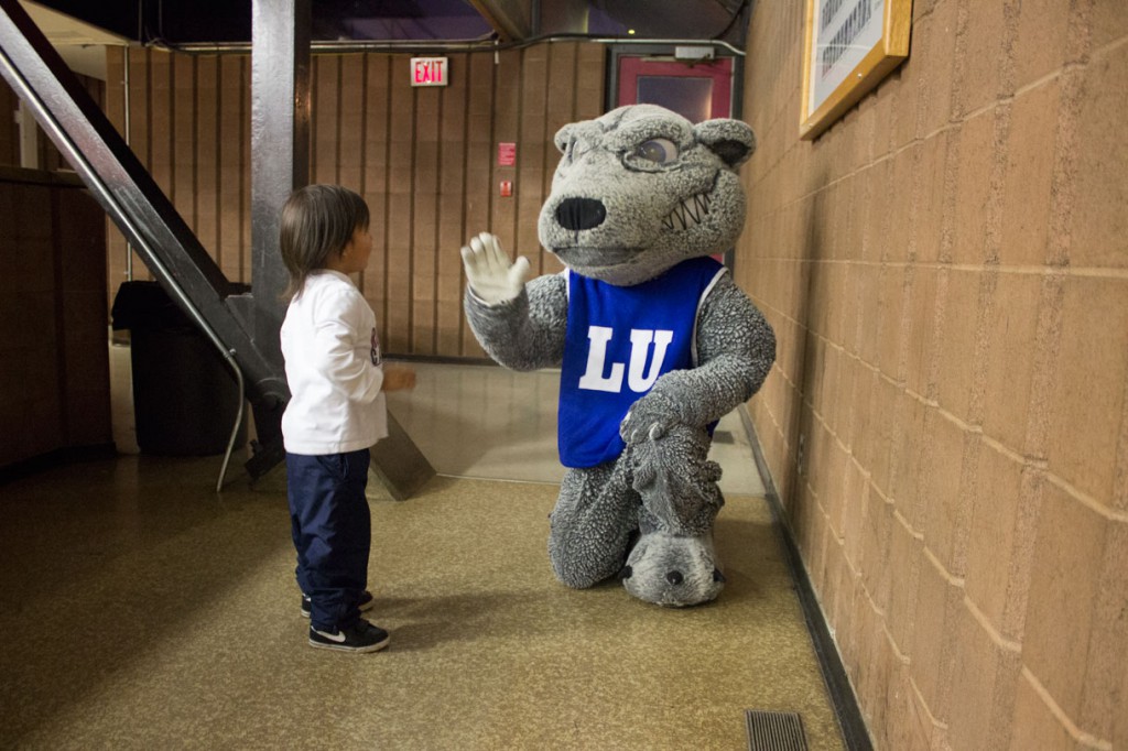 Wolfie was back in action too.. greeting the fans young and old