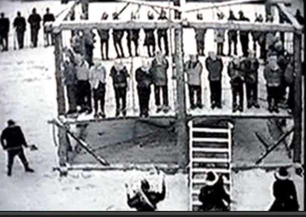 Dakota 38 Hanging Site at Mankato as thirty-eight Dakota were hung