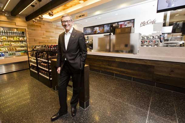 John Betts, President and CEO of McDonald's Canada, opens the first Canadian standalone McCafé in Toronto's Union Station