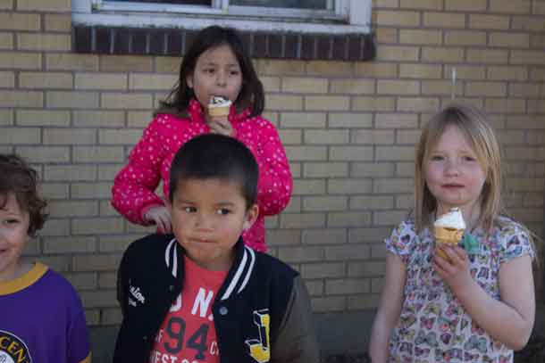 The smiles and grins as ice cream cones top off a great afternoon of effort by the Vale Community Council