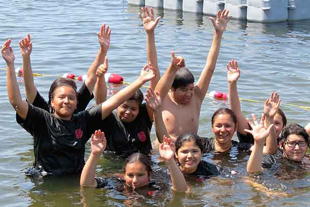 Junior Canadian Rangers celebrate completing Swim-to-Survive training