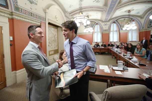 Mattagami First Nation member Christopher Lefevre was part of a Nishnawbe-Aski Nation (NAN) Youth Group that met with Prime Minister Trudeau in early June.  photo provided by Jennifer Constant