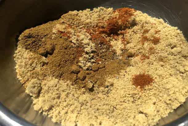 Mix of kosher salt, black pepper, brown sugar, cumin, coriander and cayenne for dry rub slow roasted pork ribs. Credit: Copyright 2016: David Lattnn