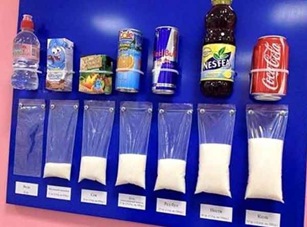 There is a weeks worth of sugar for a youngster in one large soft drink