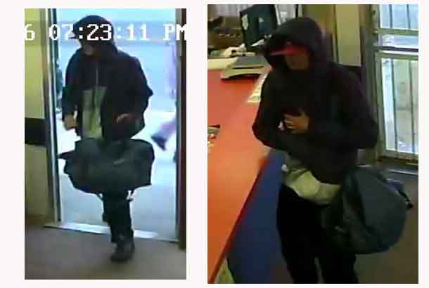 Security camera images from Barb's Laundromat of suspect