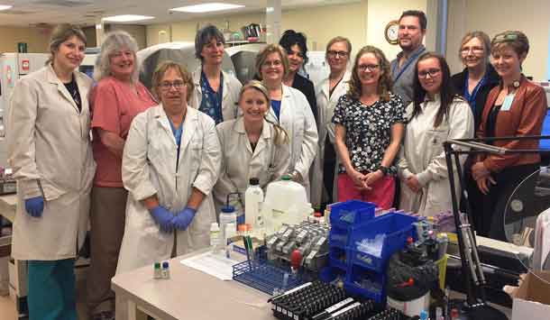 Thunder Bay Regional Health Sciences Centre’s clinical laboratory team consists of 140 health care professionals (some pictured above). Together, they play a vital role in detecting, diagnosing, and treating disease.