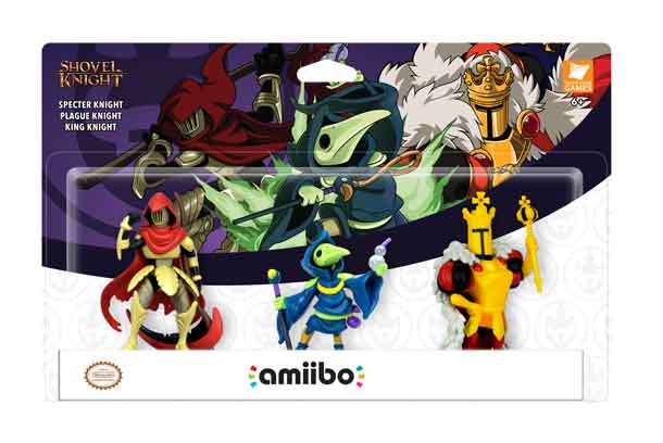 By tapping three new amiibo figures* based on King Knight, Plague Knight and Specter Knight while playing Shovel Knight, players can unlock exclusive armor sets, new challenge stages and the ability to summon fairy companions to accompany players on quests.