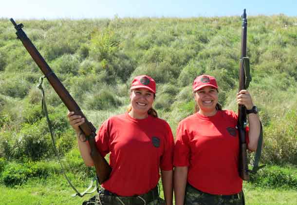 Rangers Pamela and Amanda Machimity of Mishkeegogamang are identical twins and two of the few female shooters at the competition.