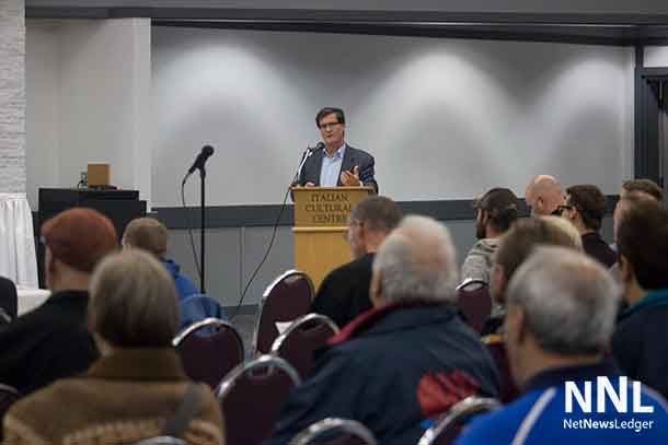 An audience of just under seventy people came out to Councillor Frank Pullia's Town Hall on Economic Development