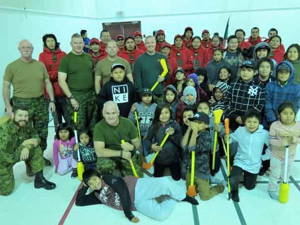 An informal game of broom ball was a highlight of the ceremony - Photo Sgt. Peter Moon