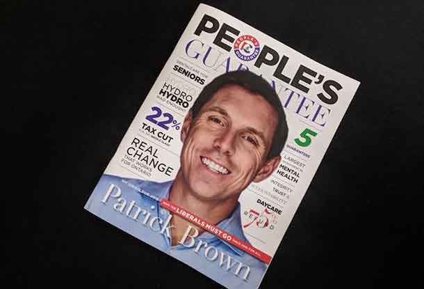 Patrick Brown is putting his face on the Progressive Conservative platform