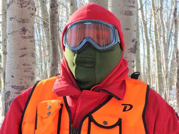 Rangers Hondy Atlookan of Eabametoong First Nation protected his face from the cold during a field exercise in Nibinamik.