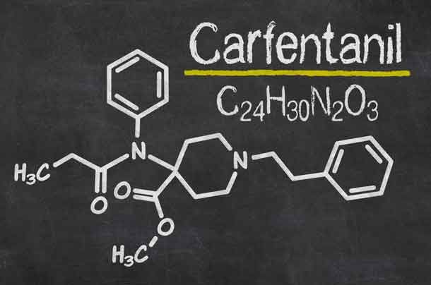 The chemical formula of Carfentanil - Depositphotos.com