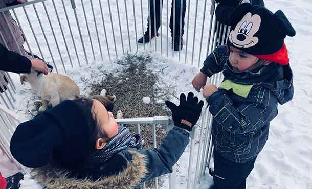 Nation and Darius were all high-fives over the Alaskan Huskies. 