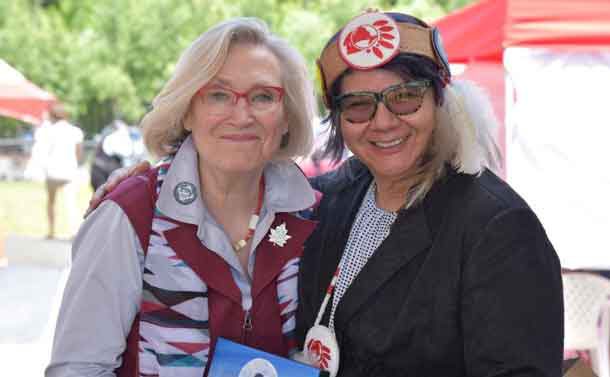 Newly Elected Ontario Regional Chief RoseAnne Archibald with Minister Bennett