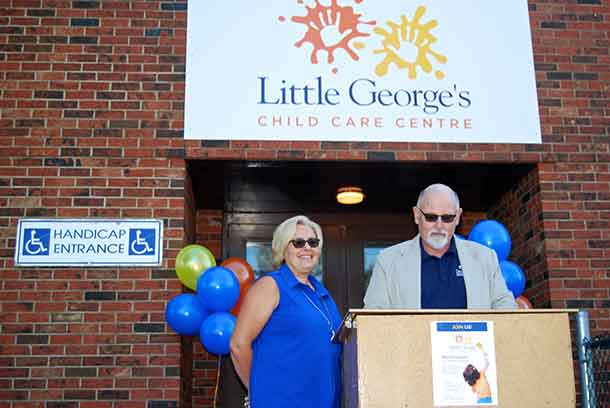 Cindy Daniele, Little George’s Child Care Supervisor & Tom Walters, CEO of George Jeffrey Children’s Centre Board