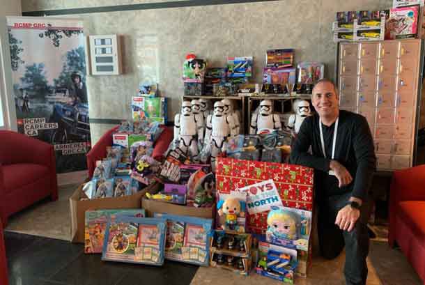 Corporal Urban Da Ponte provides a “room full” of toys for the annual Toys for the North drive