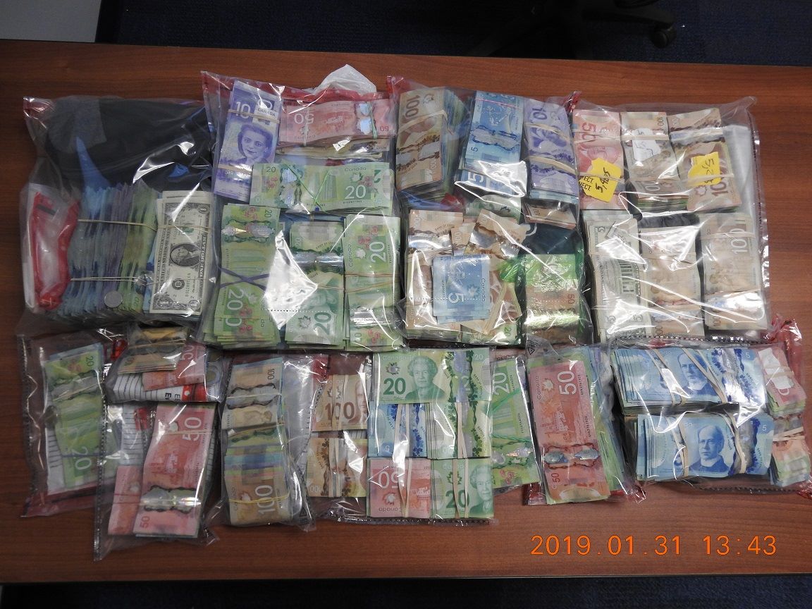 Thunder Bay Police Service officers executed a search warrant on a Limbrick Street residence on Tuesday, Jan. 29, 2019. As a result of that search a quantity of drugs and cash was seized.  Police can now confirm the cash seized totaled $135,877 CAD.