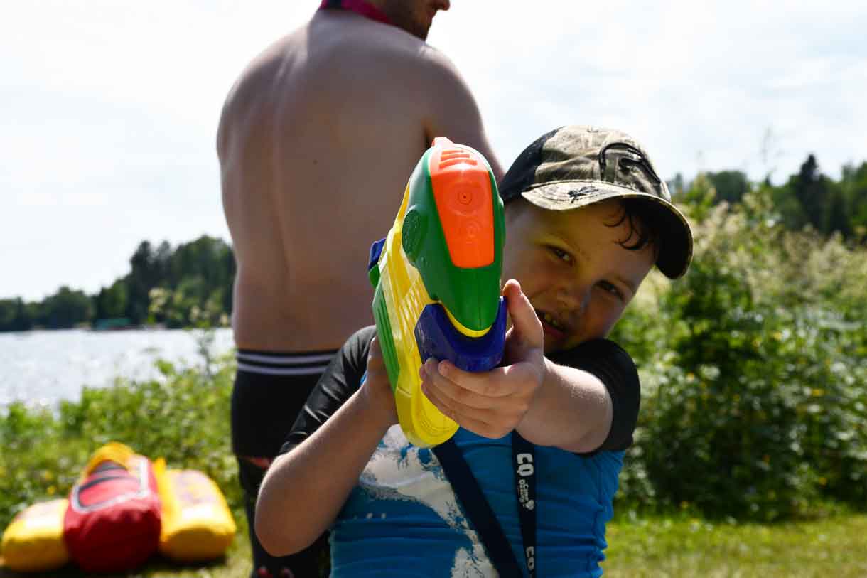 Camper Luke is ready to cool you down with his water gun