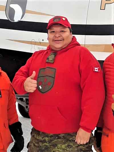 Sergeant Spencer Anderson assisted in successful search. credit Canadian Rangers