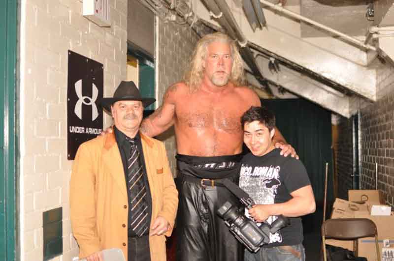 GNW Ring Announcer James Murray, Wrestling Superstar Kevin Nash, and Damien Gilbert