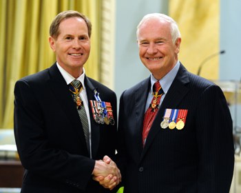 Retired Rear Admiral Tyrone Pile with His Excellency, David Johnston, Governor General of Canada