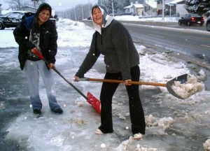 snow shovelling