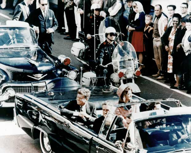 President Kennedy and Mrs. Kennedy in limo in Dallas on November 22 1963