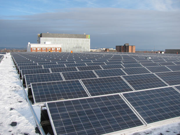 Solar Panels atop the Victoriaville Centre Parkade