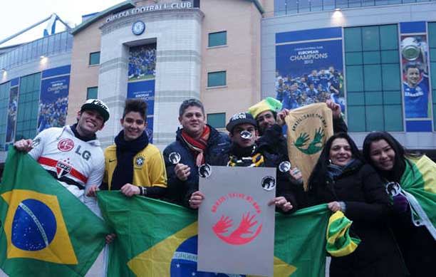 Brazilian Soccer Fans support the people