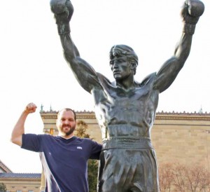 Devon Nicholson and Rocky Statue