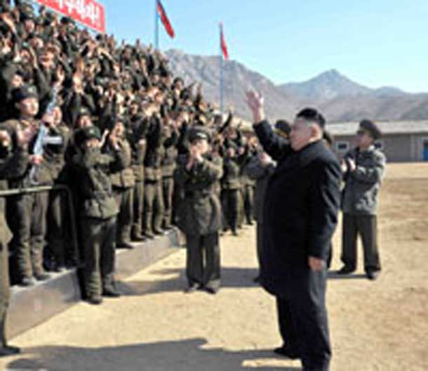 North Korean President reviews troops