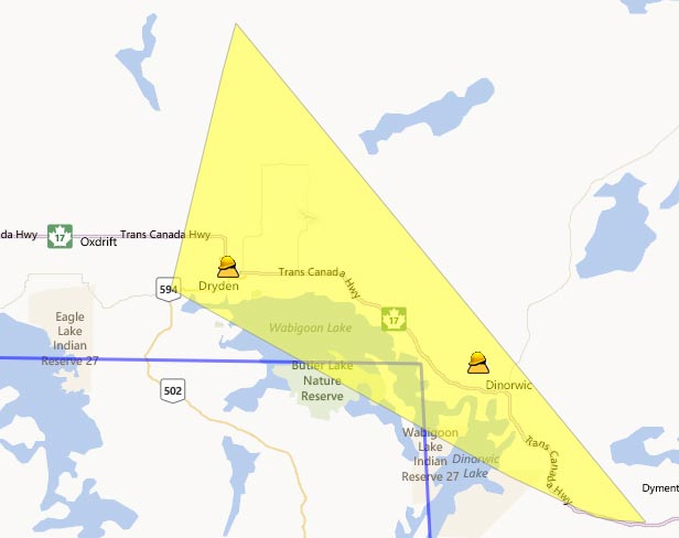 Power is out in the Dryden District