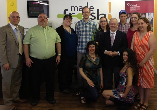 Business Owners celebrate with Minister Gravelle