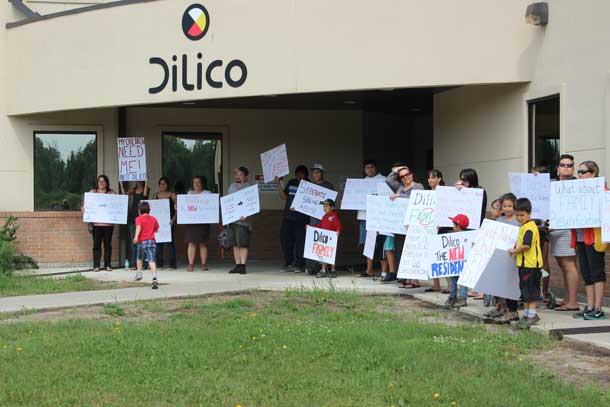 Families rally at the Dilico Child Care offices in 2013