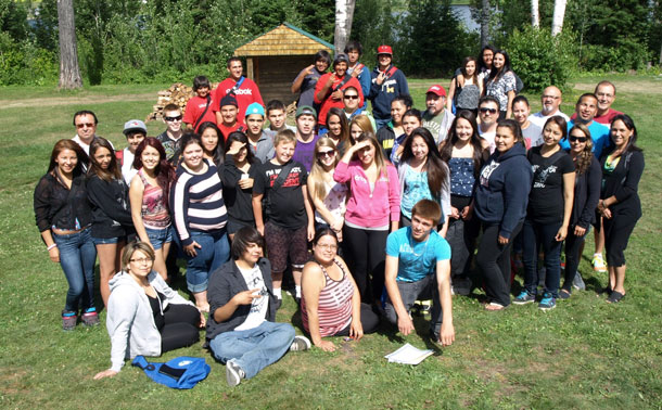 Senior Wabun Youth participants pictured here participated in the suicide prevention workshops at the Wabun Youth Gathering held at the Elk Lake Ecolodge July 15-26