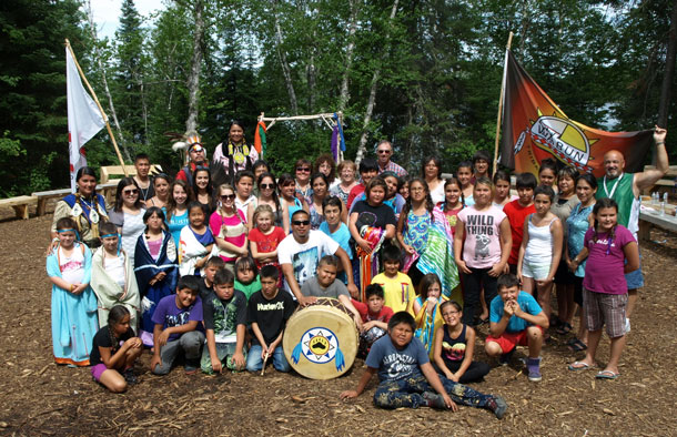 THE WABUN YOUTH GATHERING featured two weeks of youth coming together to celebrate Aboriginal culture and heritage, at the Elk Lake Eco Centre in Elk Lake Ontario from July 15 to 26, 2013. Pictured are junior youth from the first week of the gathering. 