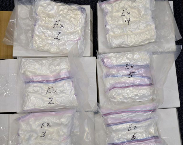 Thunder Bay Police show the cocaine seized from a Brampton resident