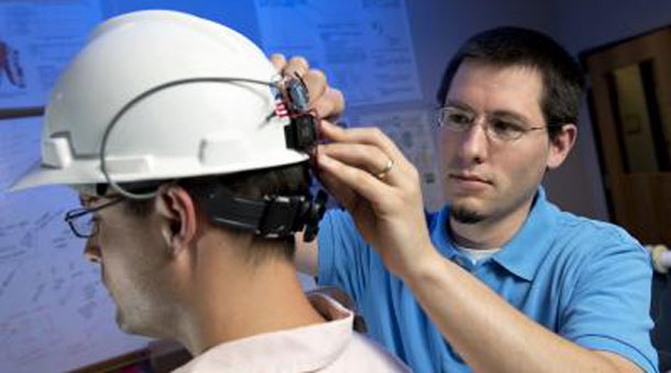 Hard Hat with CO Monitor