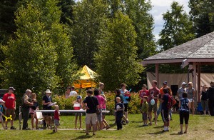 A good crowd was still on hand to enjoy the entertainment while most were still out picking berries. Photo by Scott Hobbs.