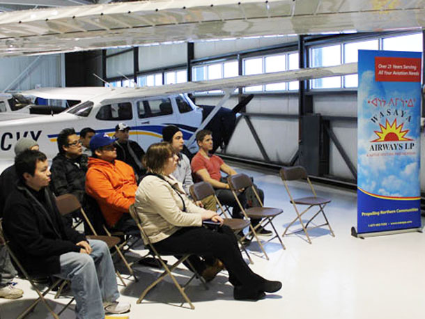 New potential pilots and air crew at Wasaya Aviation Camp a partnership with Confederation College