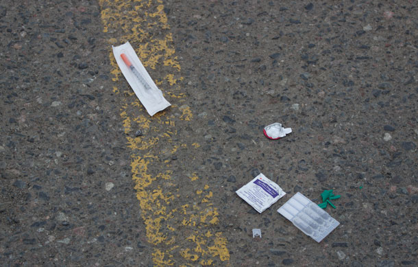 Syringes left in the parking lot send the wrong message to shoppers.