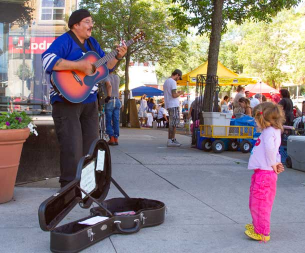 Arden belts out a tune to a very attentive audience of one - Photo by Jamie Bannish