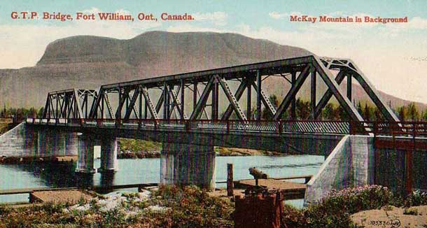 Postcard image of the James Street Bridge