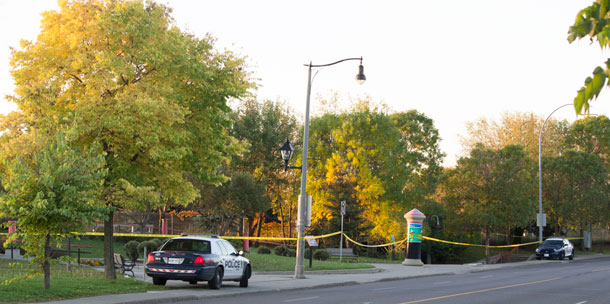 Thunder Bay Police have Kam River Park taped off at 08:15AM.