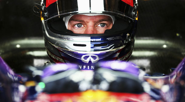 Sebastian Vettel gets ready for practice for FIA Formula One World Championship 2013 at the Circuit of The Americas in Austin, United States.